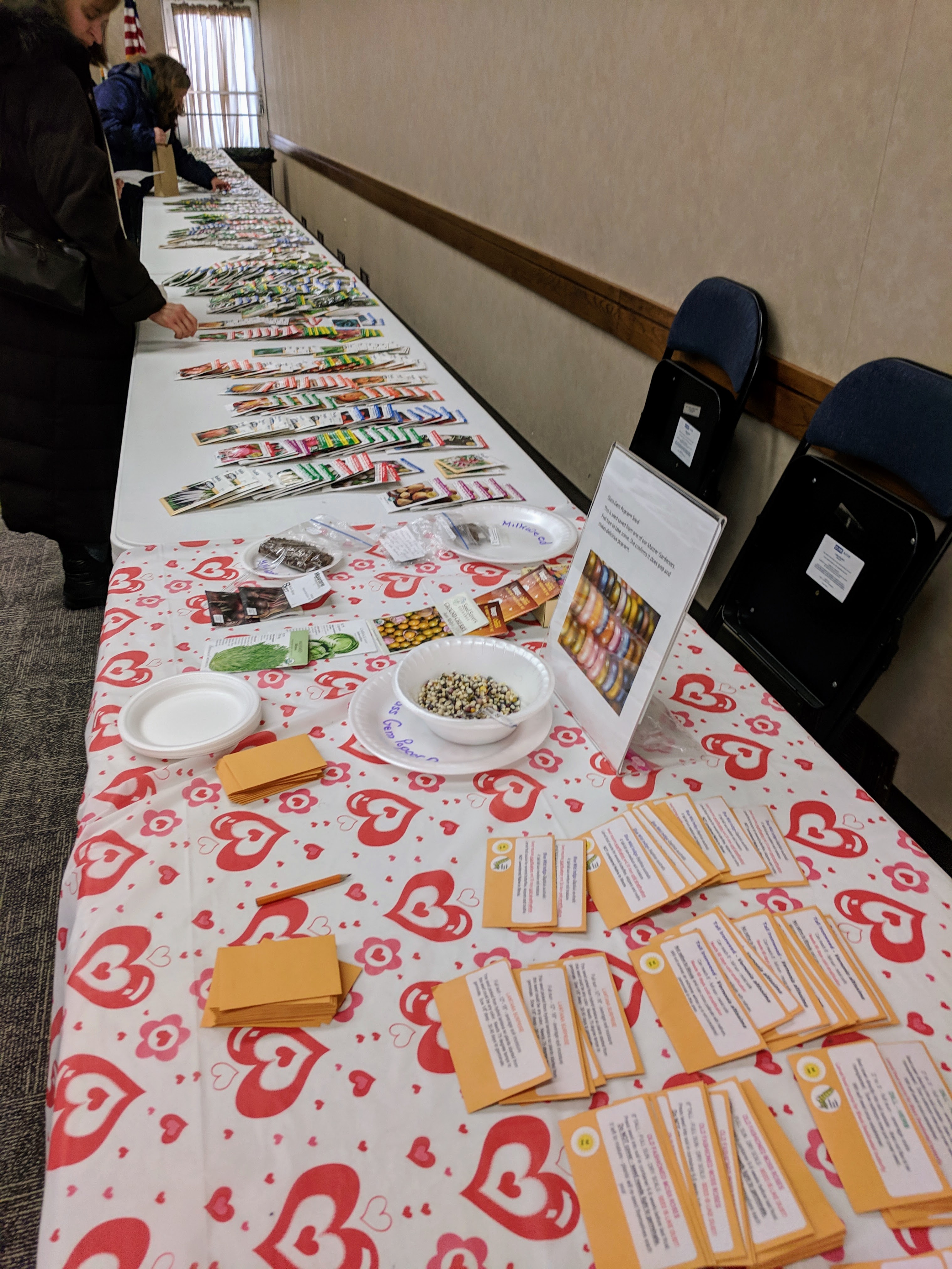 Table at Will County Extension Seed Swap